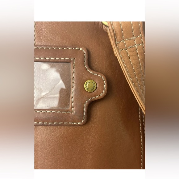 Fossil Brown crossbody bag leather Vintage Double Zip Flap Travel Purse Magnetic - Picture 8 of 15